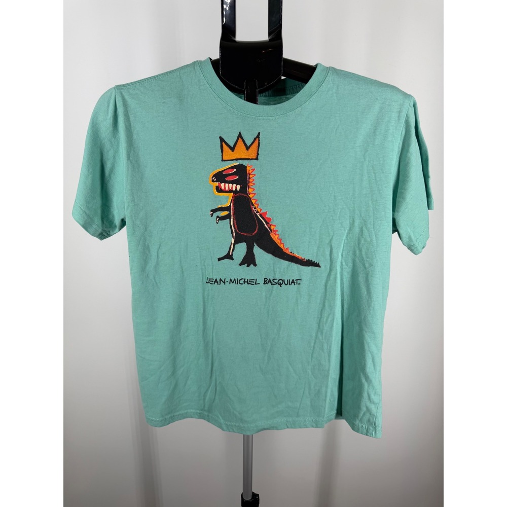Jean-Michel Basquiat Pez Dispenser Dinosaur Teal T-Shirt Mens Small Crown Art